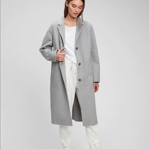 Gap Light Heather Grey Long Top Coat